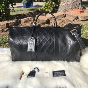 CHANEL Boston Quilted Leather travel bag
